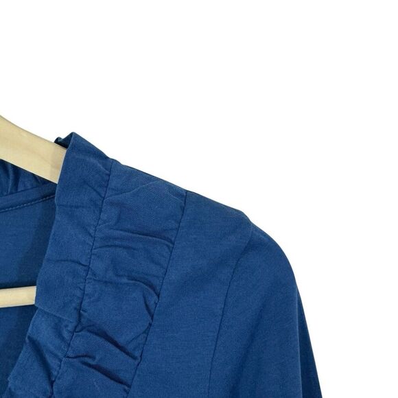 Lilla P Medium Top Blue Long Sleeve Pullover V-Neck Pima Cotton Womens - Picture 5 of 14